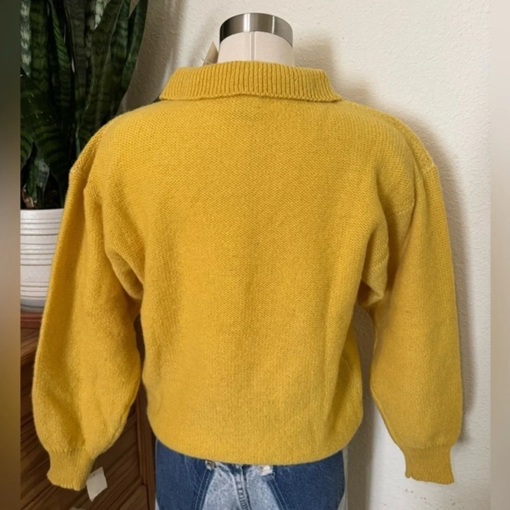 Vintage Shetland‎ Wool Collared Knit Sweater medium NWT